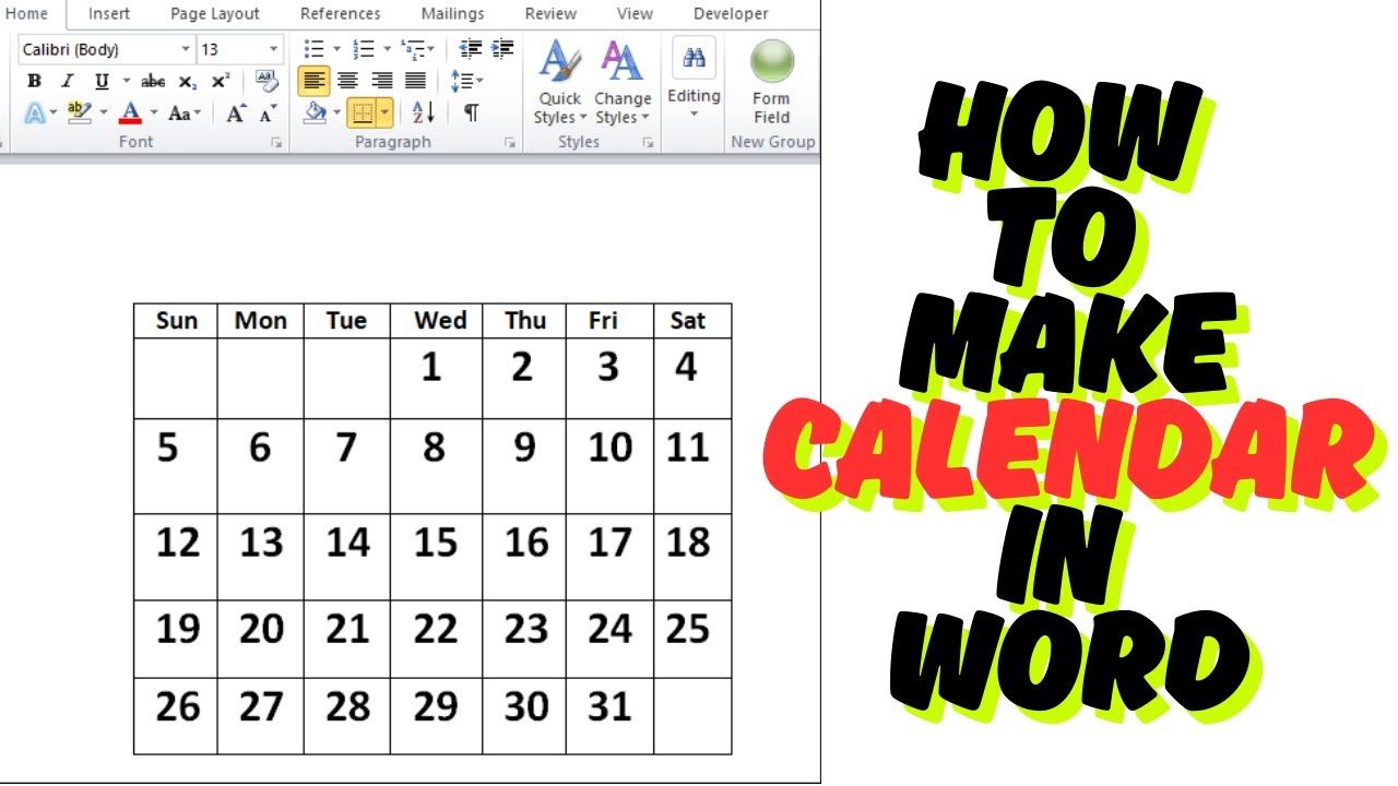 Step-by-Step Guide: How to Make a Calendar in Word