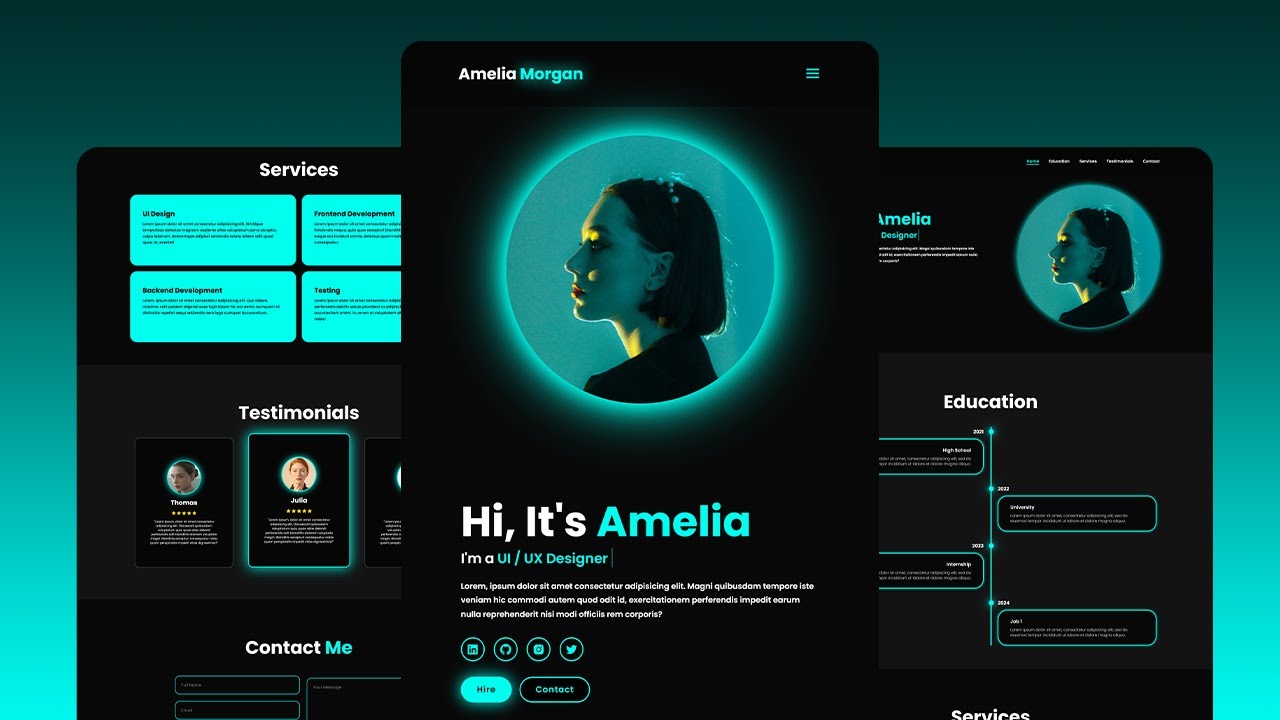 Build a Responsive Personal Portfolio Website Using HTML & CSS & JavaScript
