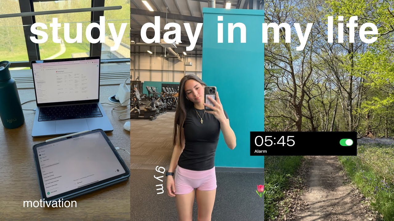 PRODUCTIVE STUDY DAY in my life | routines, gym & cafes ☕️