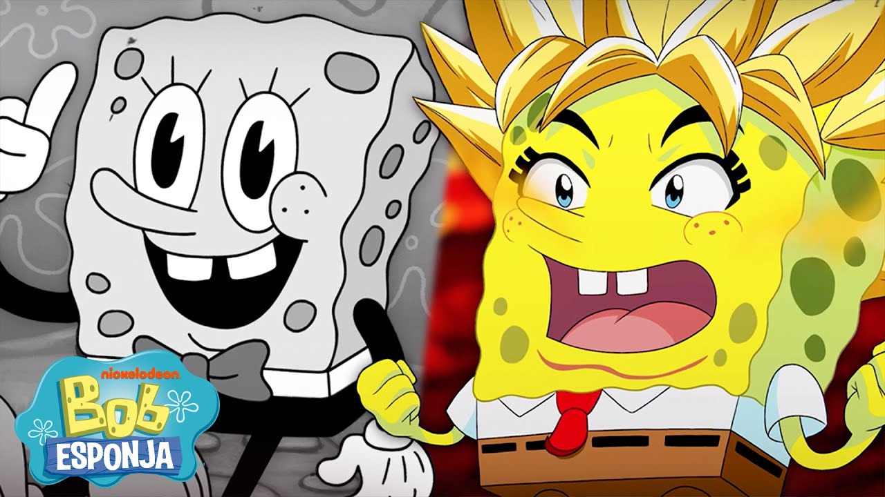 Bob Esponja | Temporadas 1–3 do Bob Esponja reinventadas! 🌈 | Bob Esponja em Português