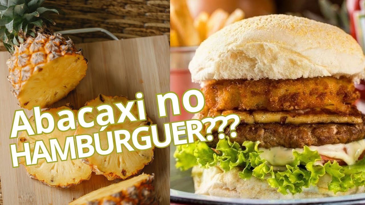 Abacaxi no hambúrguer?  Receita fácil com pernil e abacaxi empanado.