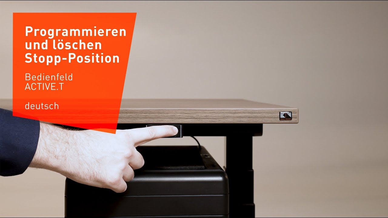 Programmieren und löschen einer Stopp-Position für höhenverstellbaren Tisch ACTIVE T