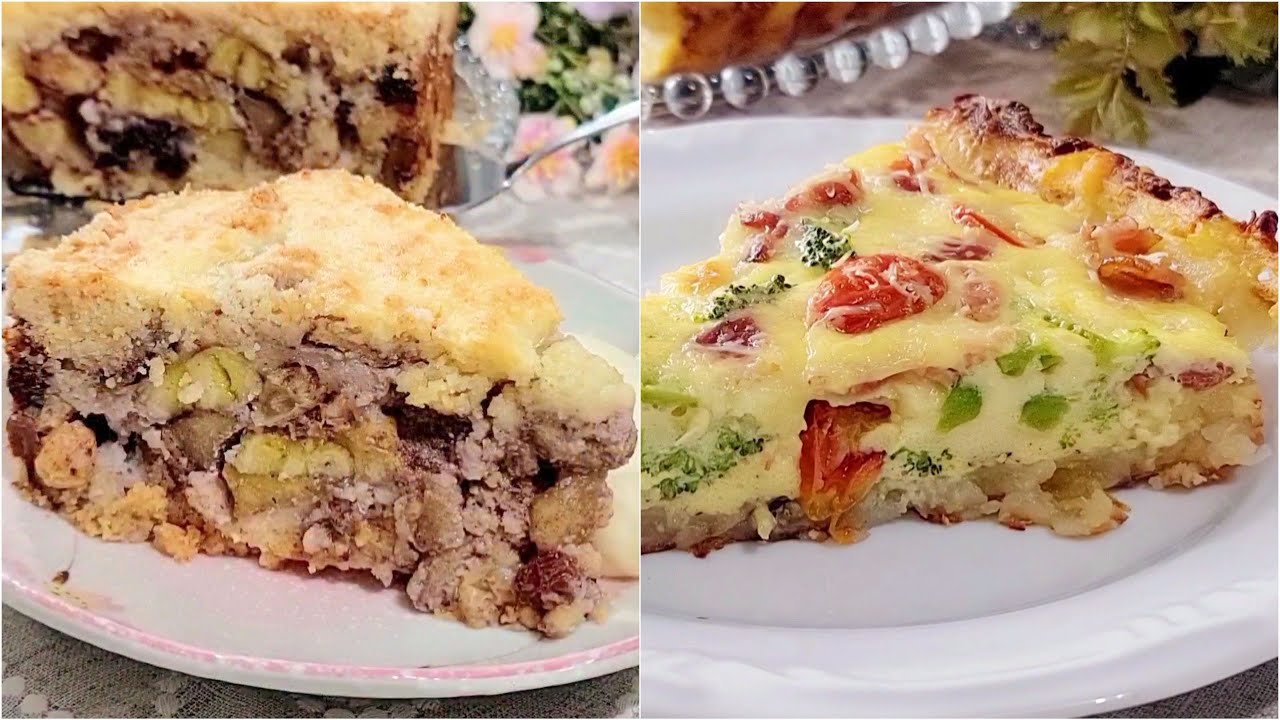 Сегодня приготовьте два простых и вкусных пирога! Фруктовый и несладкий!