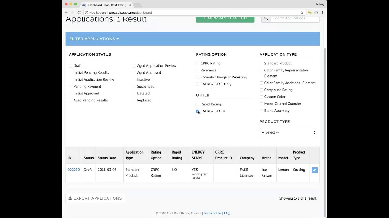 CRRC Online Rating Portal - #3 Dashboard