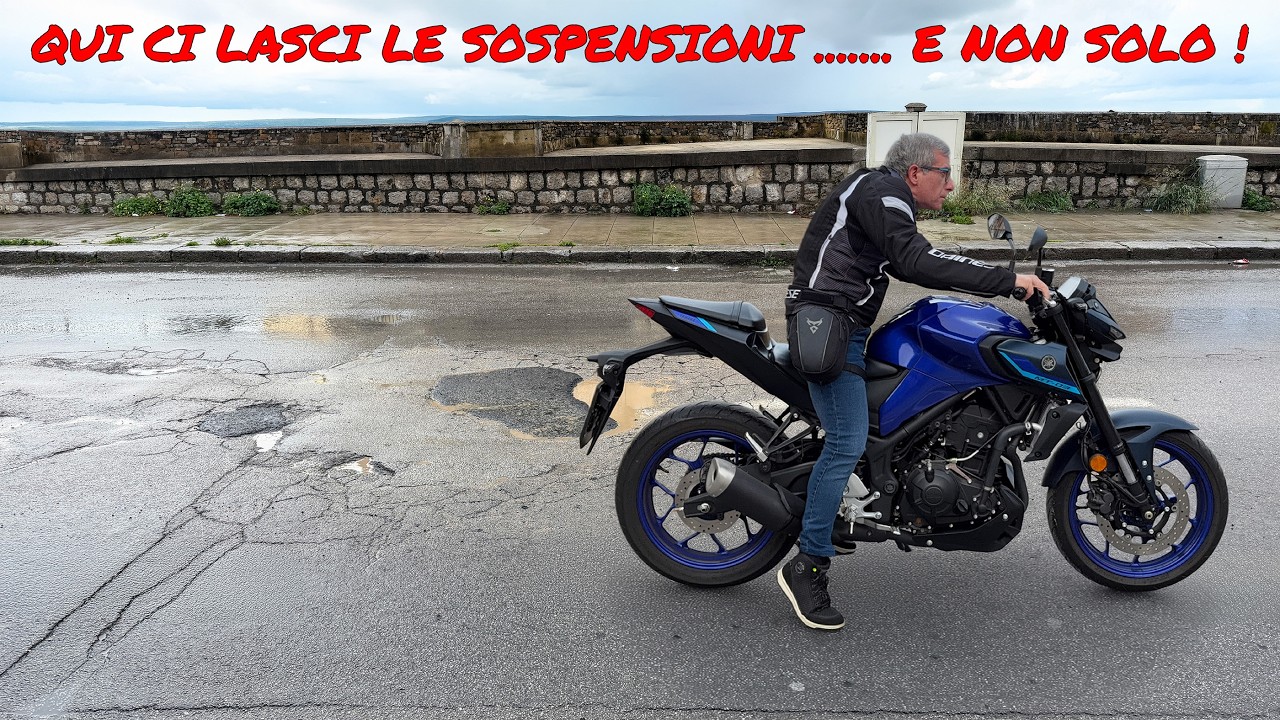 Giro in moto a Palermo dopo le piogge, tra buche e strade rovinate 😭