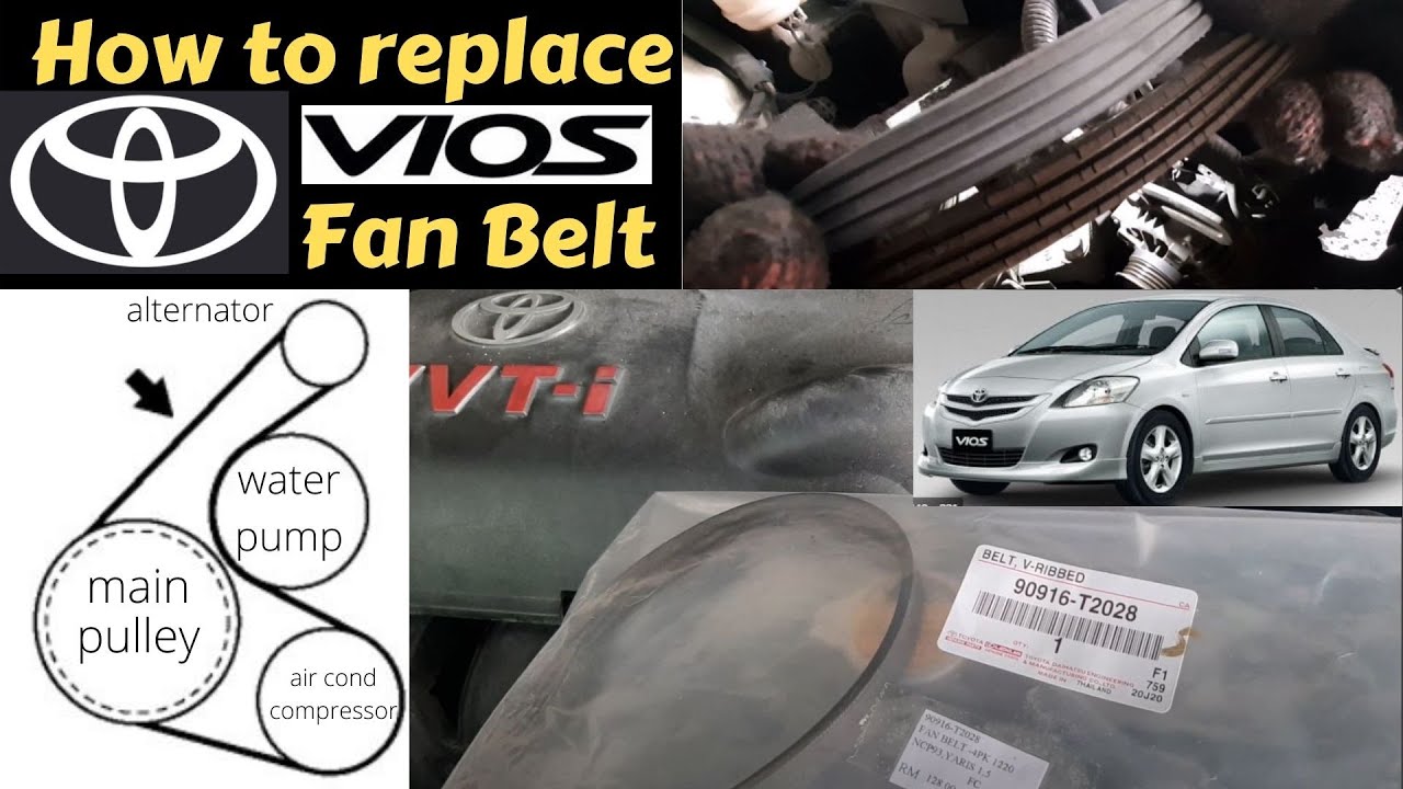 DIY | Replace Toyota Vios/Belta NCP93 1NZ-FE Fan Belt | 更換風扇皮帶（附屬帶）