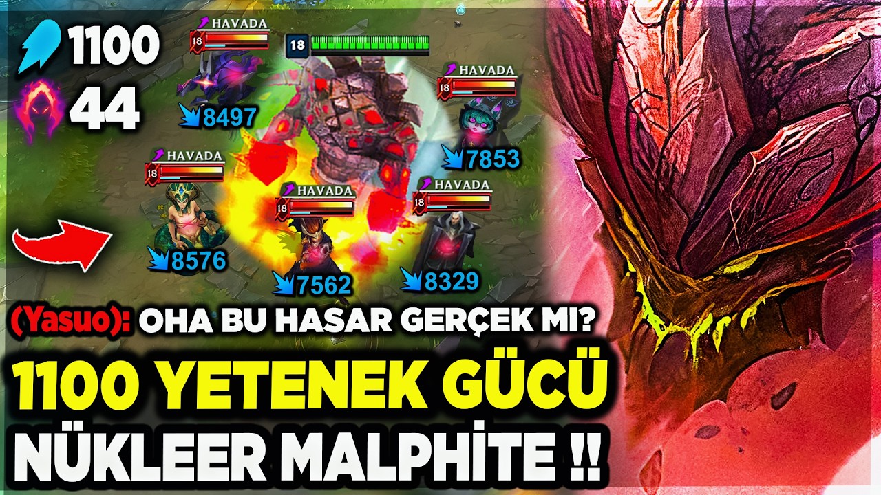 1100 AP MALPHİTE VS 5 KIRILGAN ŞAMPİYON !! ULTİ ATTIĞIM PATLIYOR !!