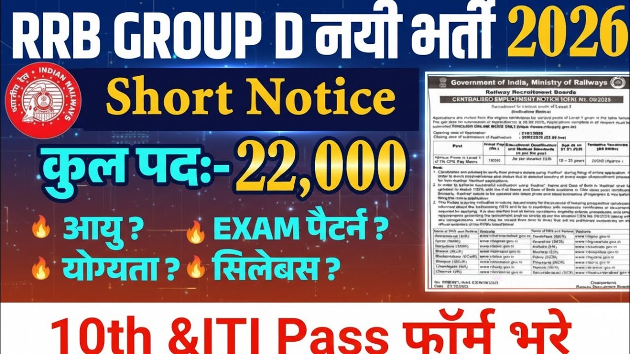 रेलवे सीधी भर्ती 2026 | Railway New Vacancy 2025 | Railway Recruitment 2025 | railway 10th pass job