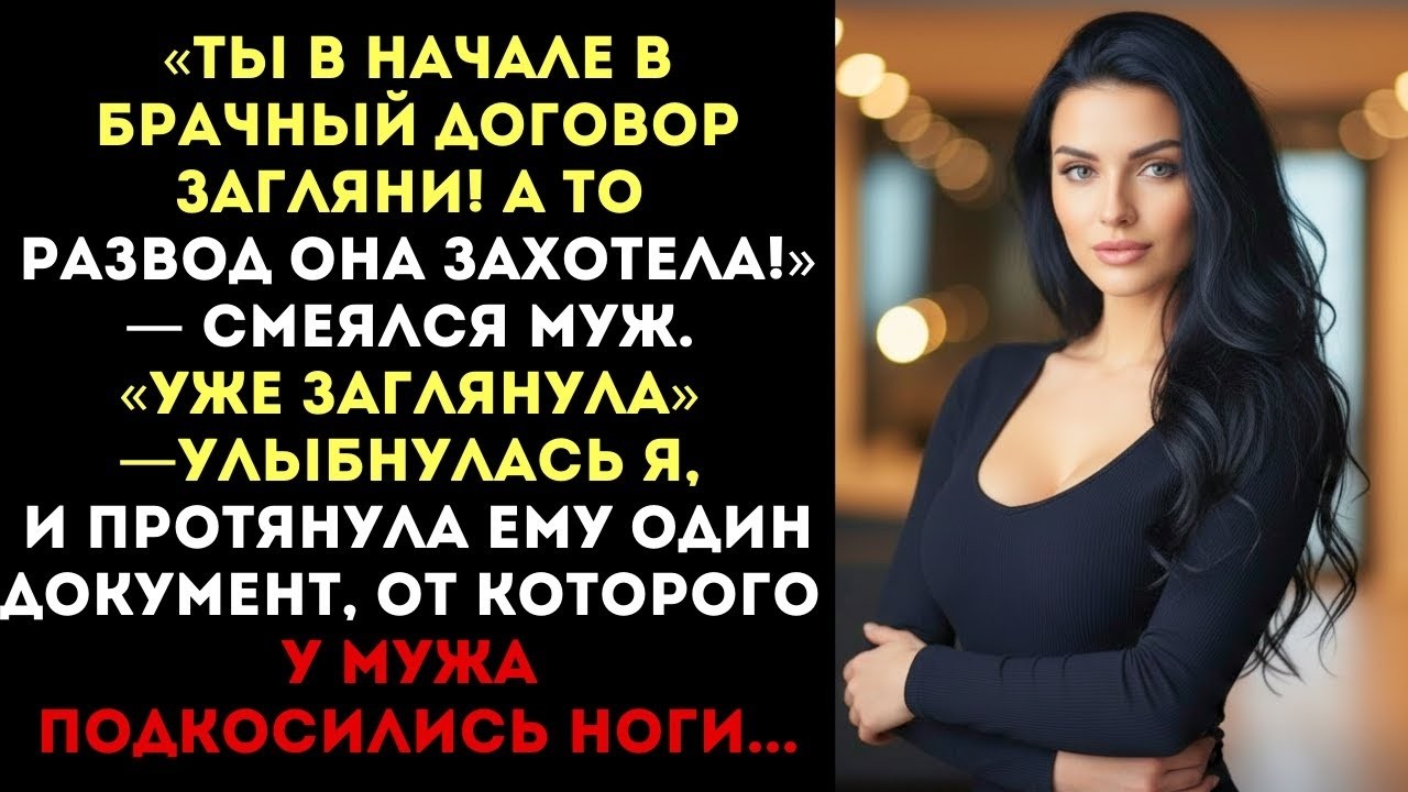 «Читай брачный договор, ты останешься ни с чем!» — смеялся муж. Но один документ лишил его всего