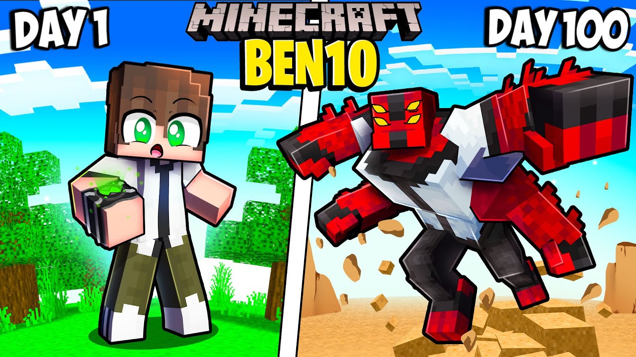 I Survived 100 Days as BEN 10 in Minecraft! (Round 2)