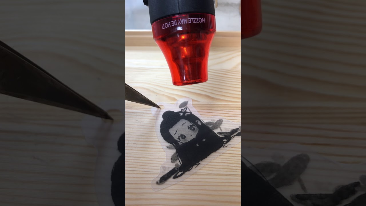熱風槍縮小熱縮片的過程
