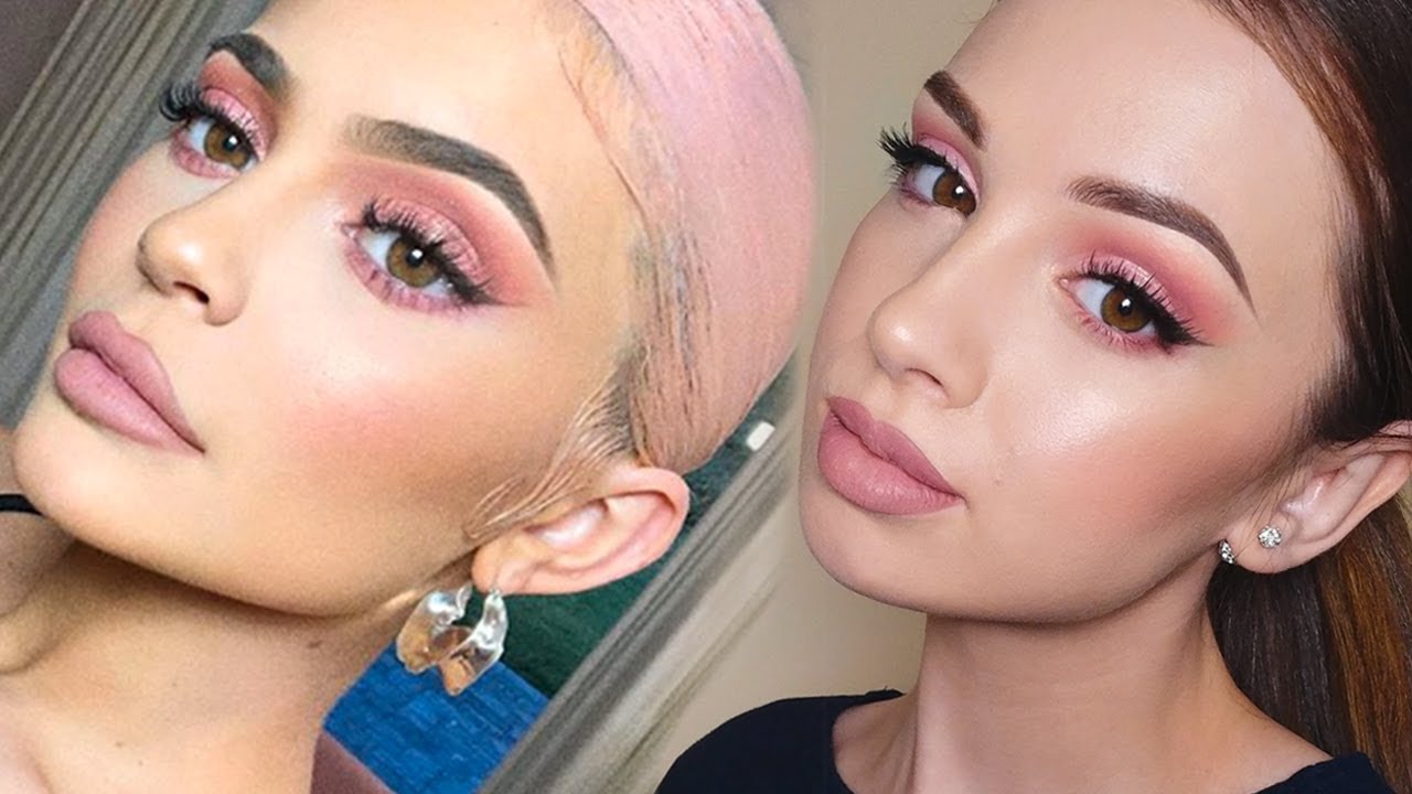 KYLIE JENNER Inspired Makeup Tutorial | Pink Smokey Eye
