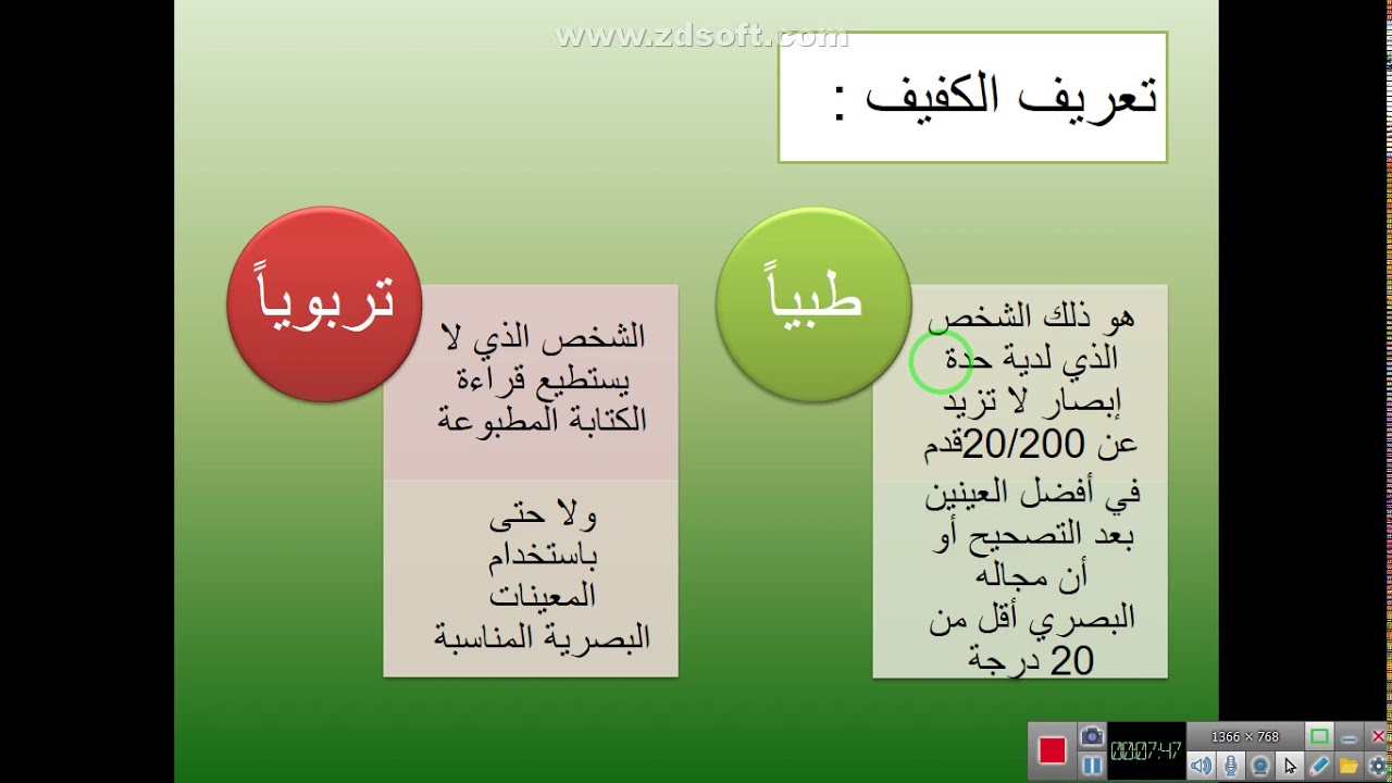 محاضرة عن الإعاقة البصرية
