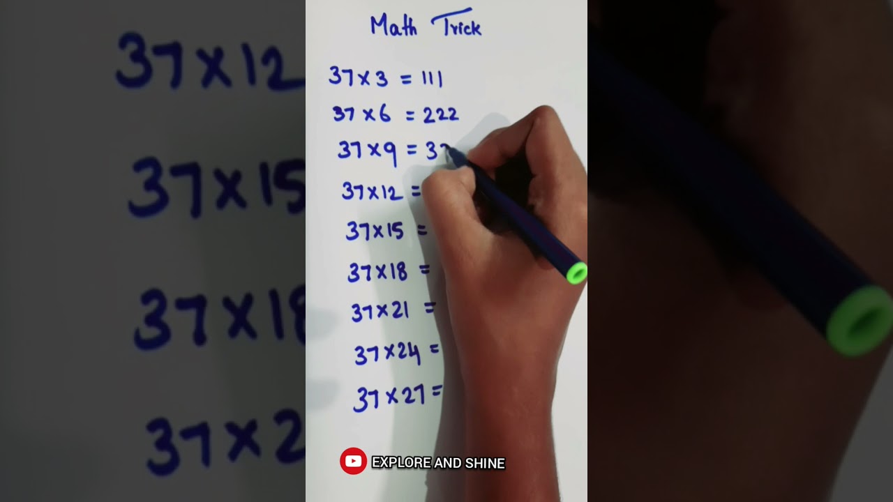 37 Table Math Trick ||Easy maths||  #shorts #mathtrick #easymaths