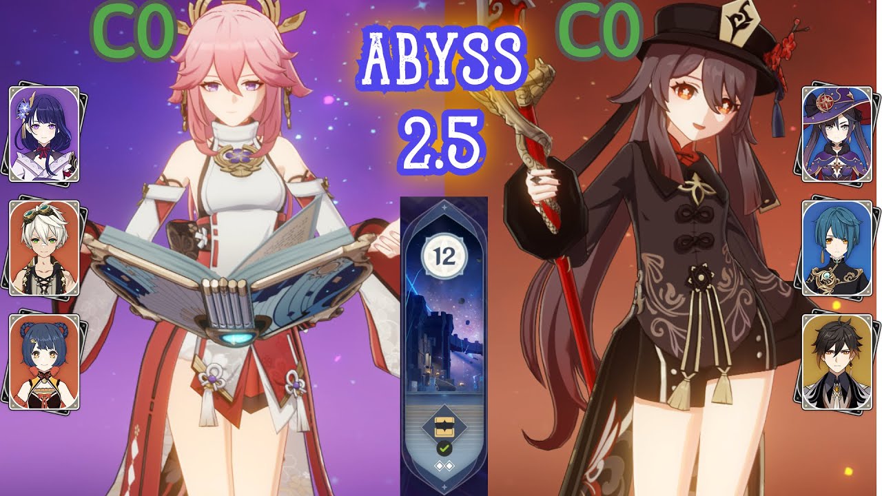 Yae Miko Overload & Hutao R1 Dragonbane  | Spiral Abyss 2.5 | Floor 12 | 9 stars | F2P