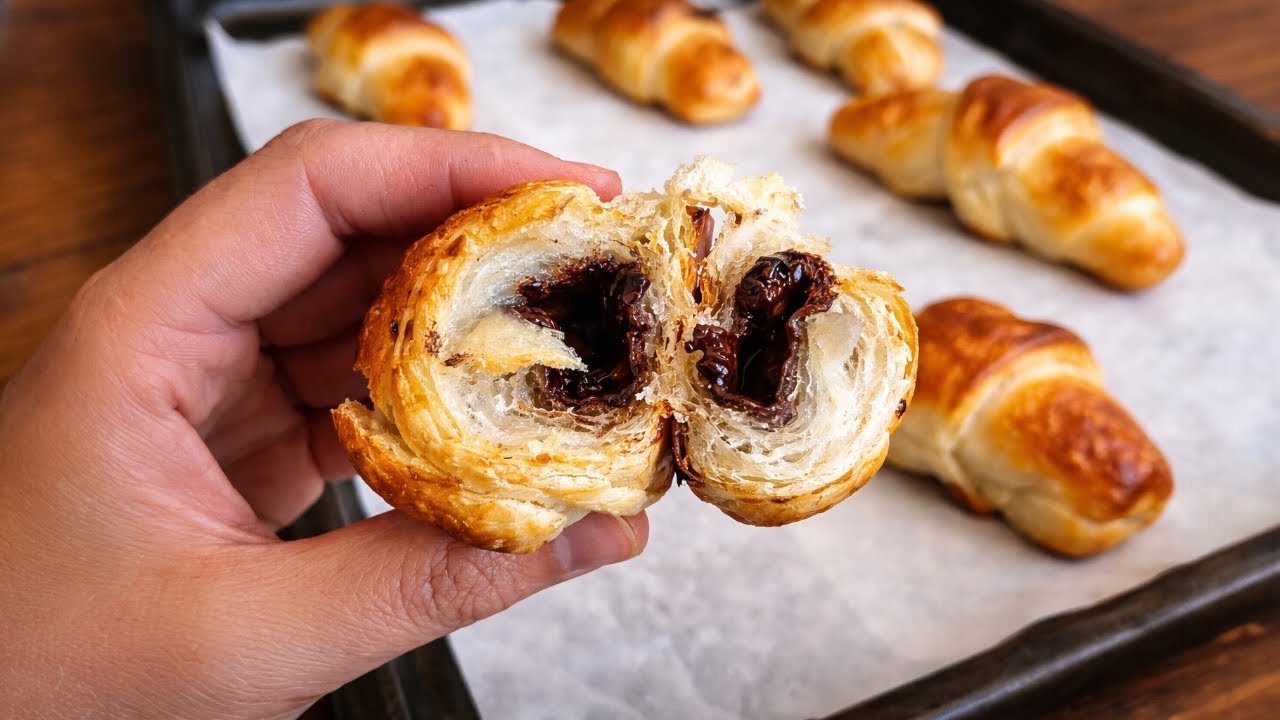 Essayez cette méthode ! Recette Des CROISSANTS au chocolat , ils sont tellement délicieux 👌