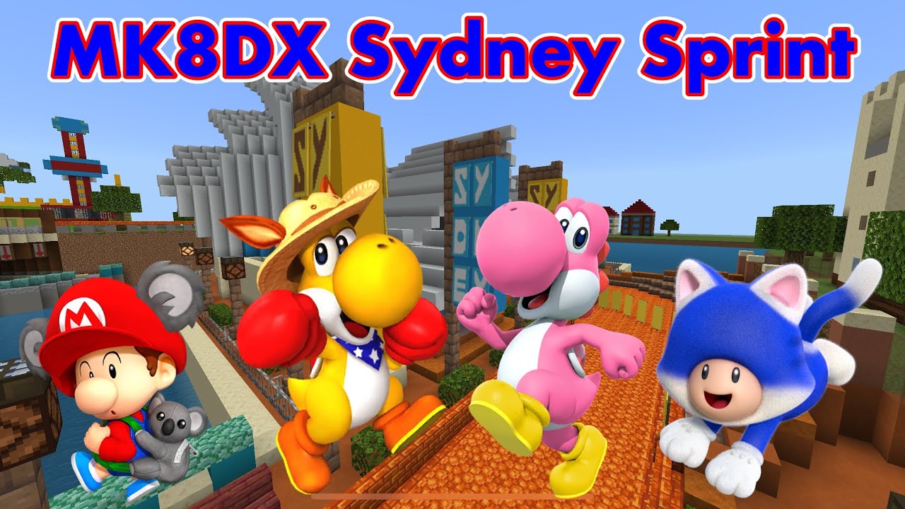 Mario Kart in Minecraft MK8DX Sydney Sprint *Remastered*