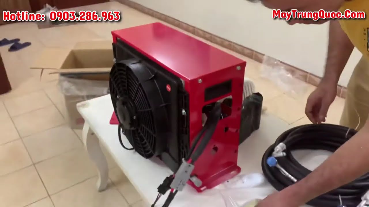 Mở Hộp Điều Hoà Chạy Điện 12V- 24V Dùng Cho Xe Tải, Máy Xúc, Máy Công Trình, Tàu Thuỷ, Thuyền Biển