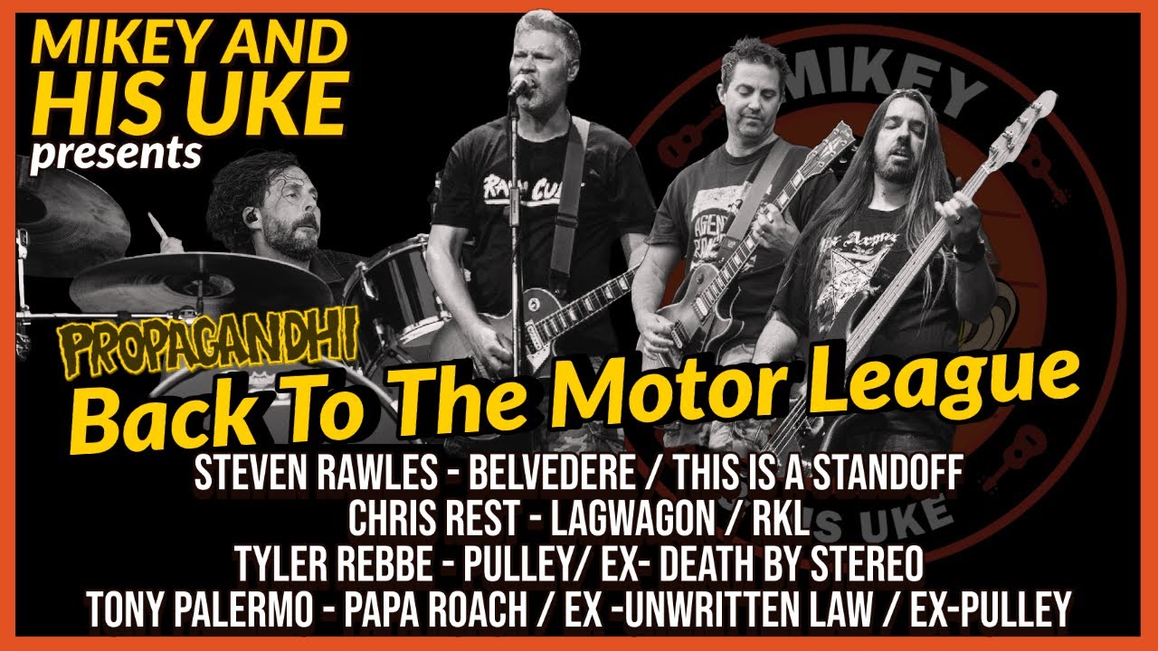 PROPAGANDHI 'BACK TO THE MOTOR LEAGUE' COVER - FEAT: LAGWAGON, BELVEDERE, PULLEY, PAPA ROACH