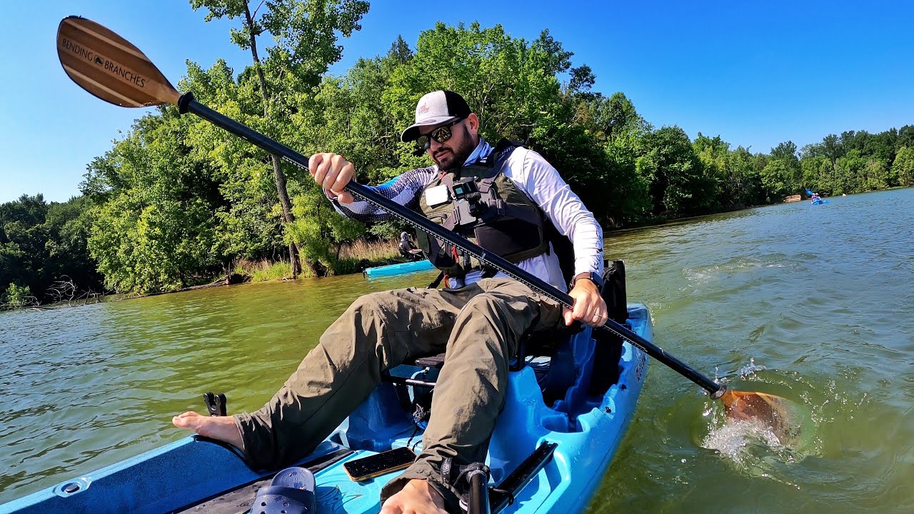 Too damn slow??? Perception Outlaw 11.5 fishing kayak water demo