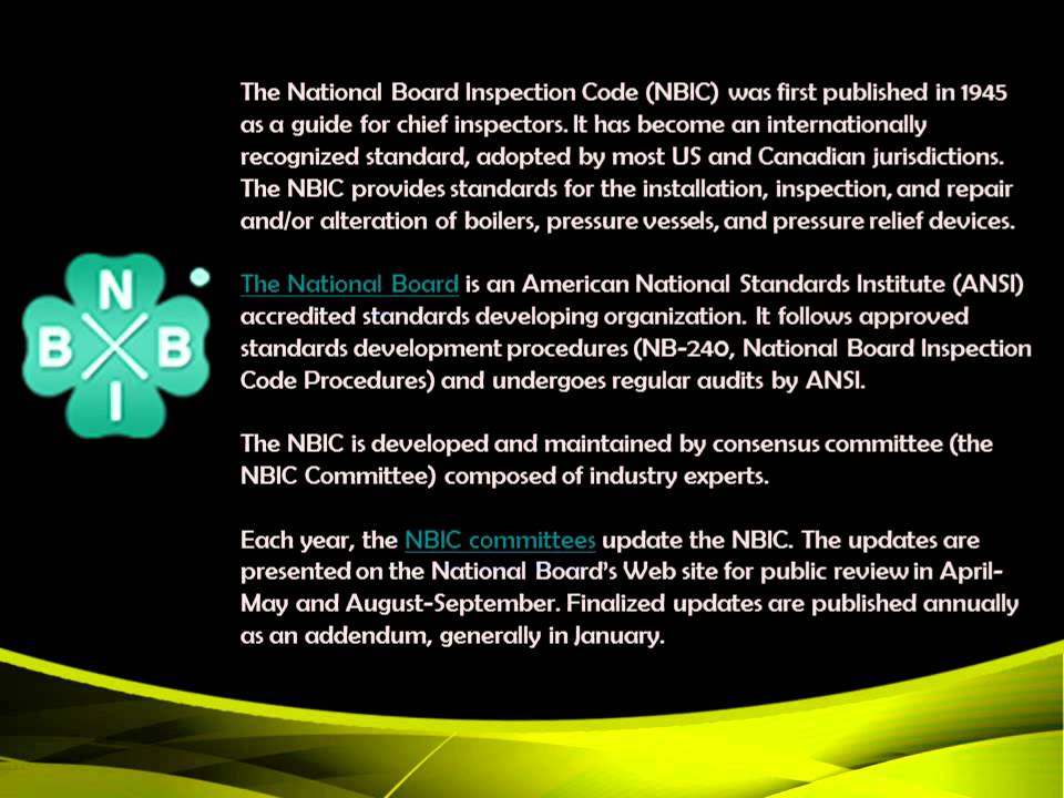 National Board of Boilers and Pressure Vessel Inspectors Code