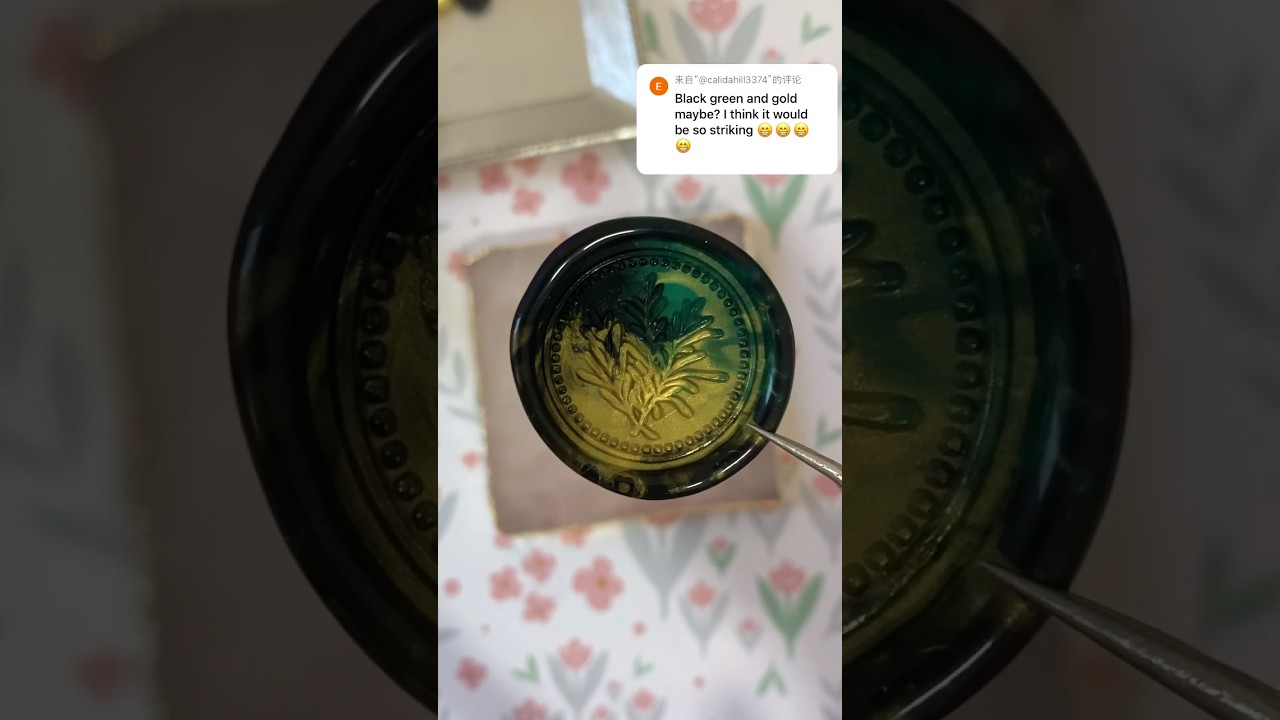 Black green gold colors palette wax seal stamp #aesthetic #satisfying #diy #relaxing #art #craft
