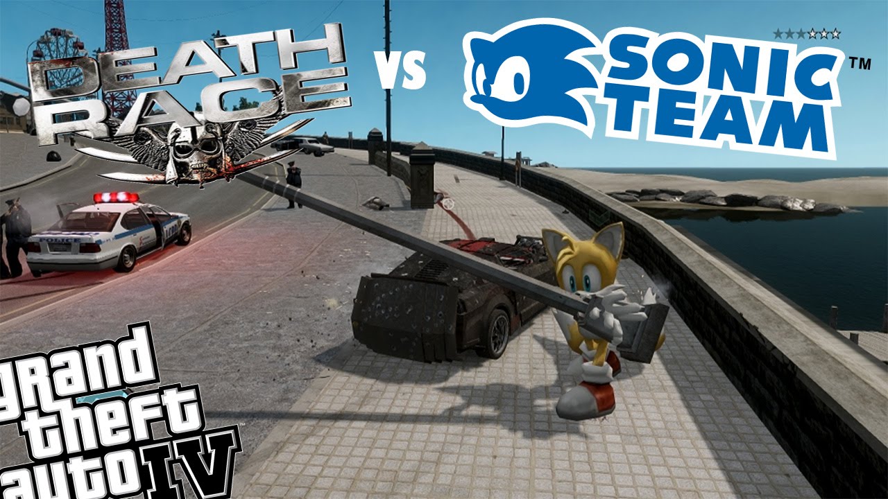 GTA 4 Death Race Mod vs Tails From Sonic - Killed The Sonic Characters