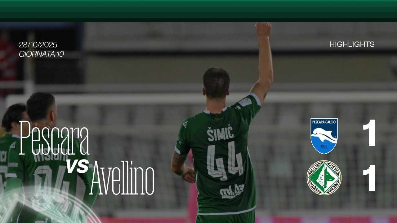 Pescara - Avellino 1-1 | Le azioni salienti | Giornata 10
