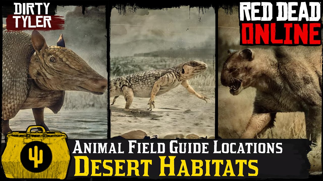 Red Dead Online:  All Desert Habitat Animal Locations  (Animal Field Guide)[Naturalist Role] RDR2