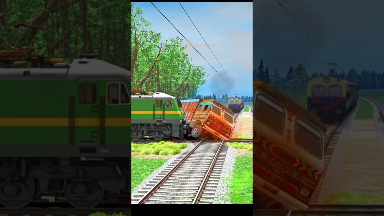 accident from track #train #railtrack #expresstrain #railwaycontent #indianrailways #automobile