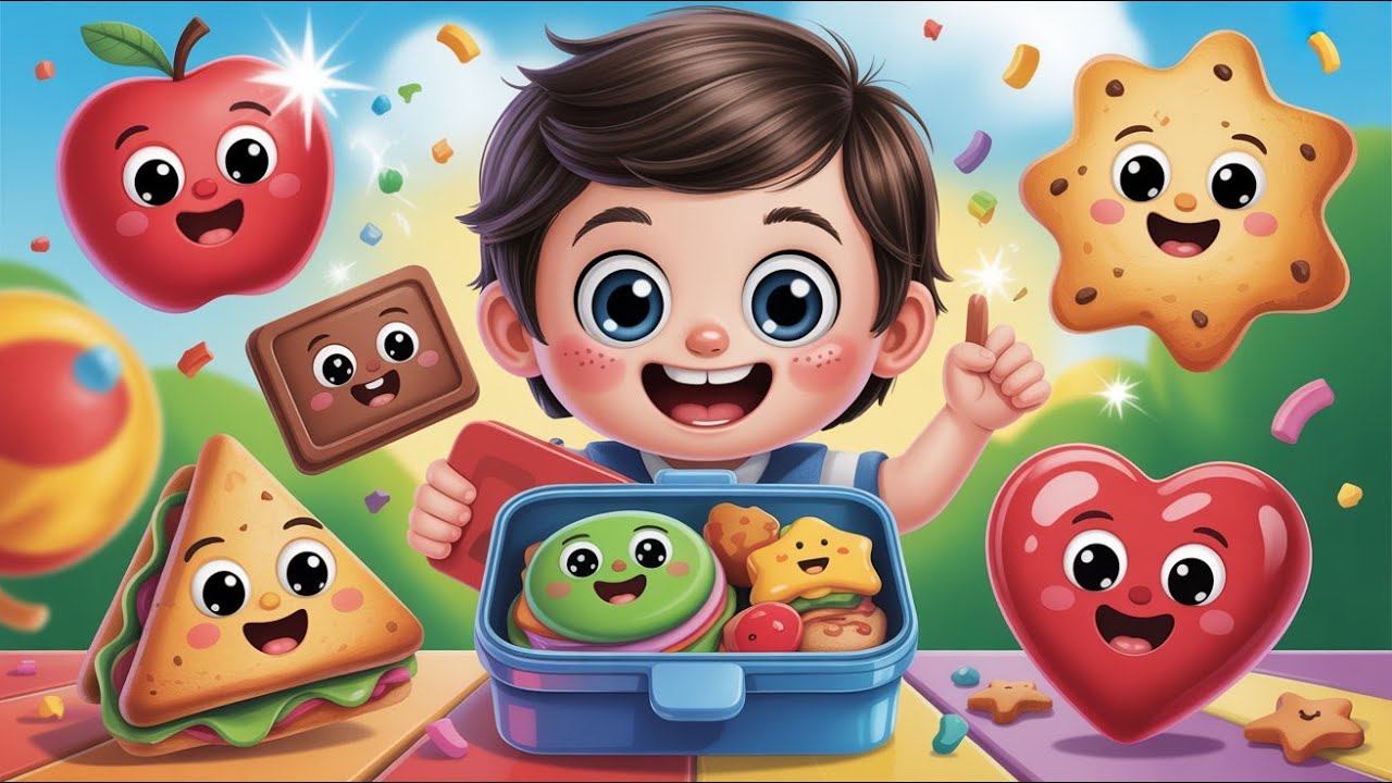 Shapes in My Lunch Box 🍎🥪 | Fun Food Shapes Song for Kids