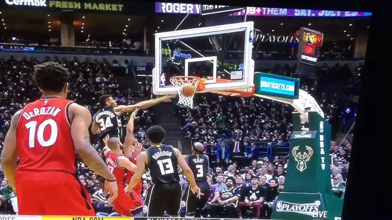 Giannis Antetokounmpo Crazy Block   Bucks vs Raptors   2017 NBA Playoffs