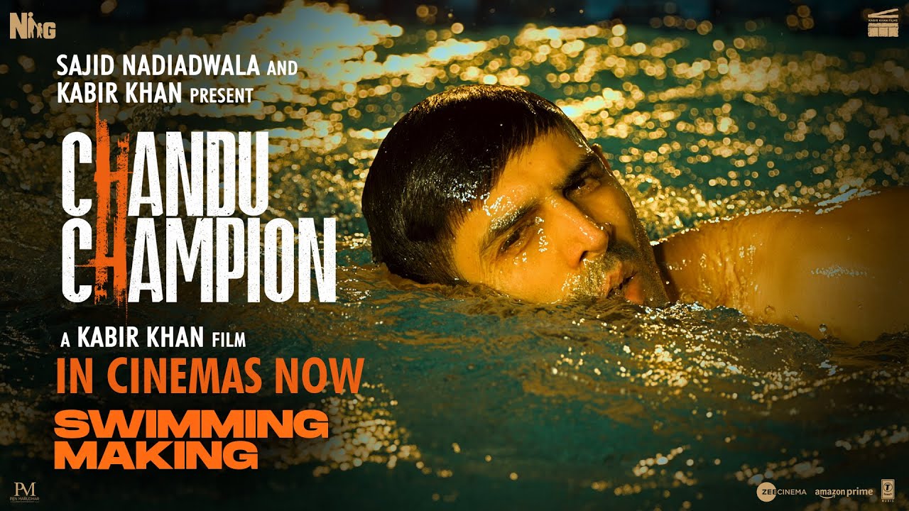 Chandu Champion |Swimming  Making | Kartik Aaryan | Sajid Nadiadwala | Kabir Khan | In Cinemas Now