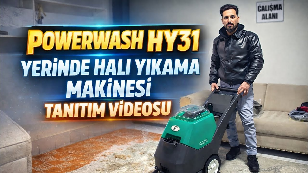 POWERWASH HY31 YERİNDE HALI VE KOLTUK YIKAMA MAKİNESİ TANITIM VİDEOSU