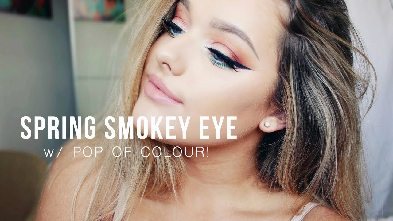 Spring Smokey eye with a pop of colour! | Rachel Leary