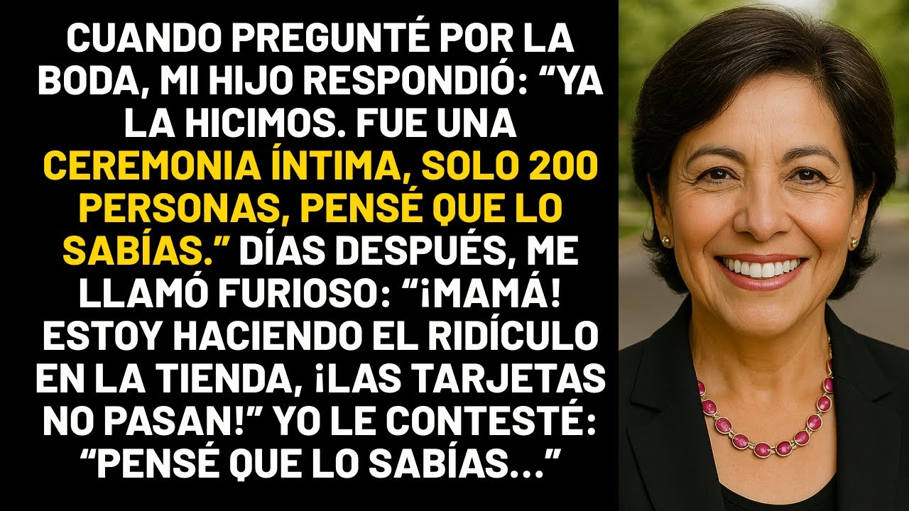 Cuando pregunté por la boda, mi hijo respondió: “Ya la hicimos. Fue una ceremonia íntima, solo...