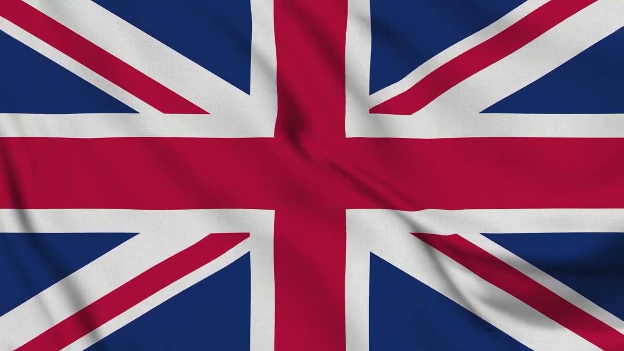 United Kingdom Flag Waving 4K | British National Flag Animation