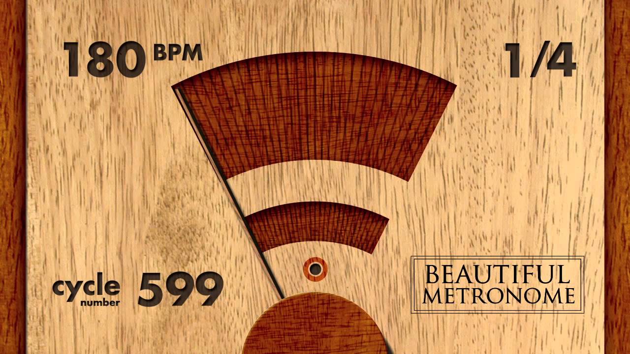 180 BPM 1/4 Wood Metronome HD
