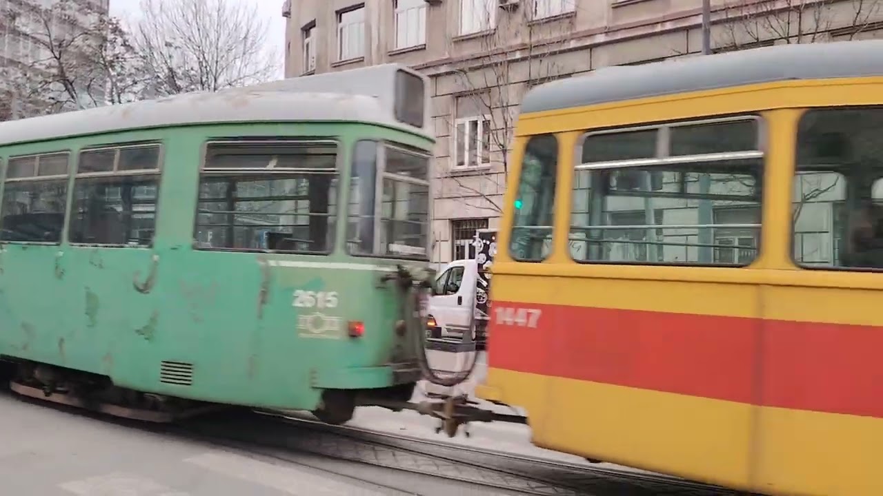Old main  railway station Belgrade constructed in 1884   and Duewag trams line 9