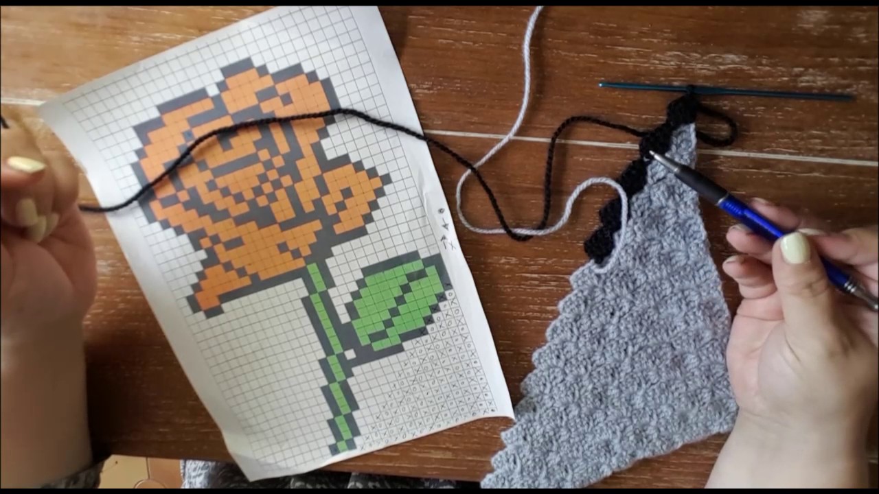 C2C Block zu Block häkeln Anleitung Rose Teil 2