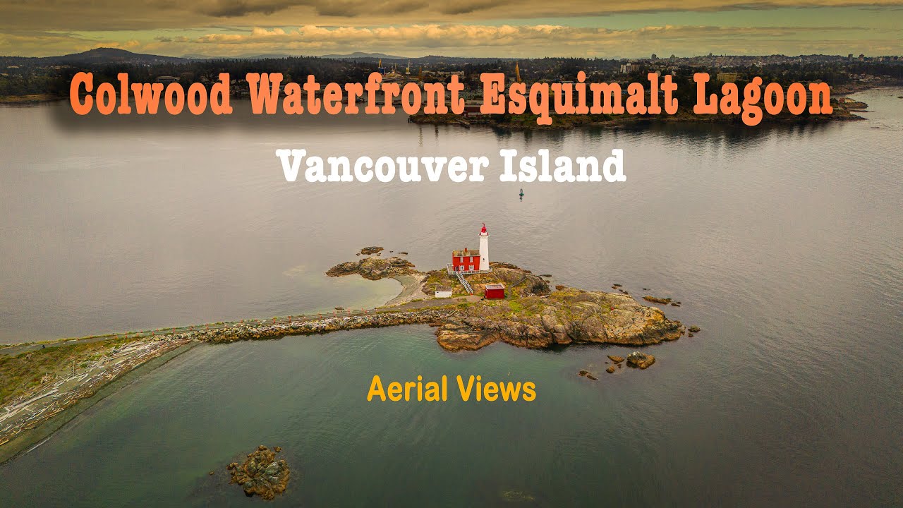 Aerial footage of Colwood Waterfront - Esquimalt Lagoon, Vancouver Island