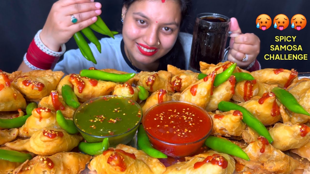 Eating Very Spicy 🥵🥵 Variety Samosa Challenge & Hot Sauce I Spicy Challenge I Foodie Gd