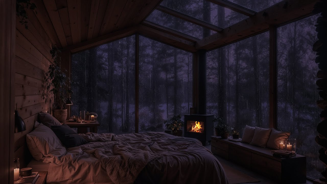 Noche de Lluvia en Cabaña del Bosque | Sonidos Relajantes para Dormir Profundamente