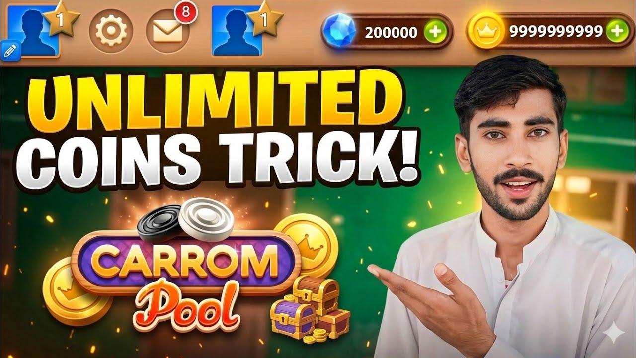OMG CARROM POOL FREE COINS NEW TRICK 2026 - JAMOT GAMING 
