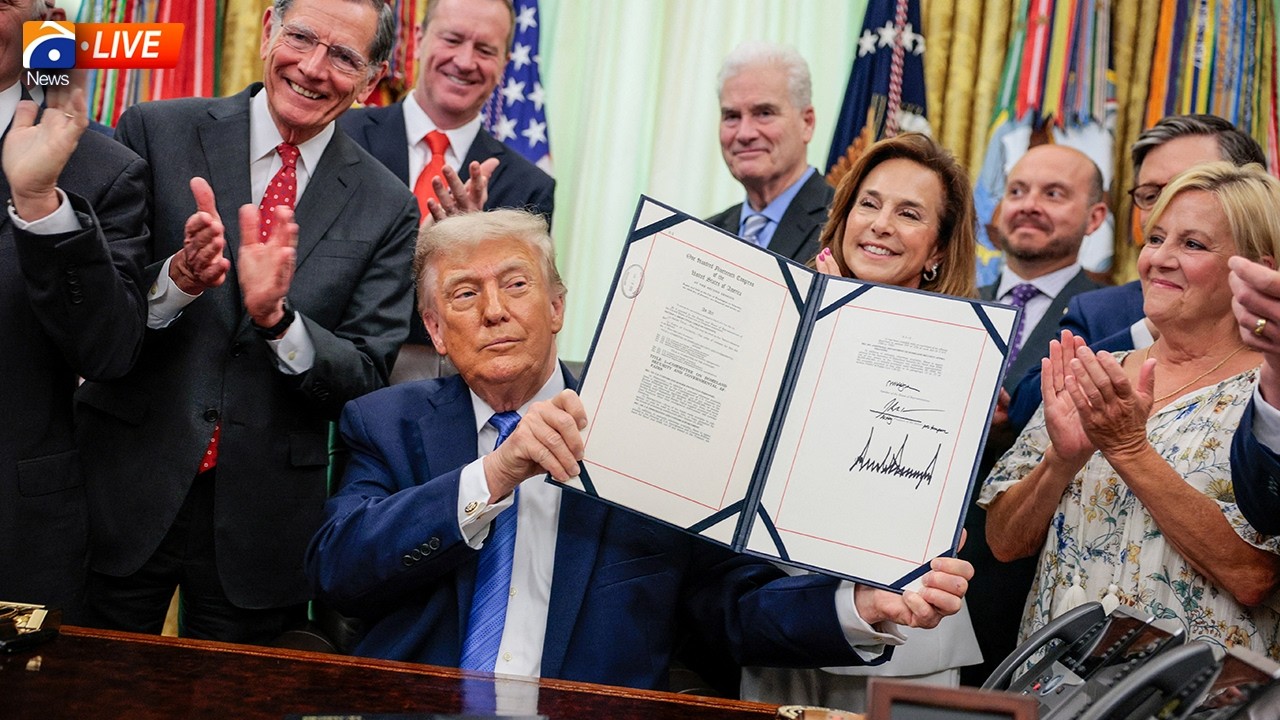 LIVE: Trump signs Secure America Act as US and Iran trade strikes | Geo News English