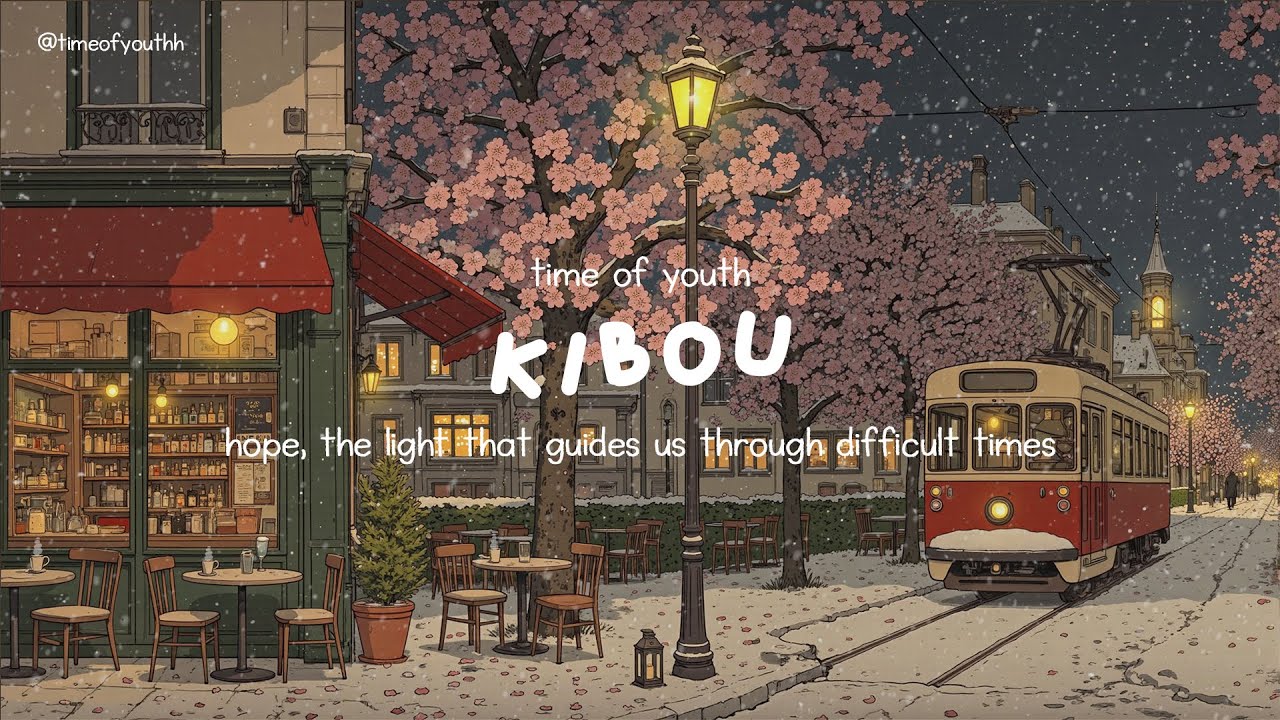 kibou: hope, the light that guides us through difficult times | cozy evening street cafe piano
