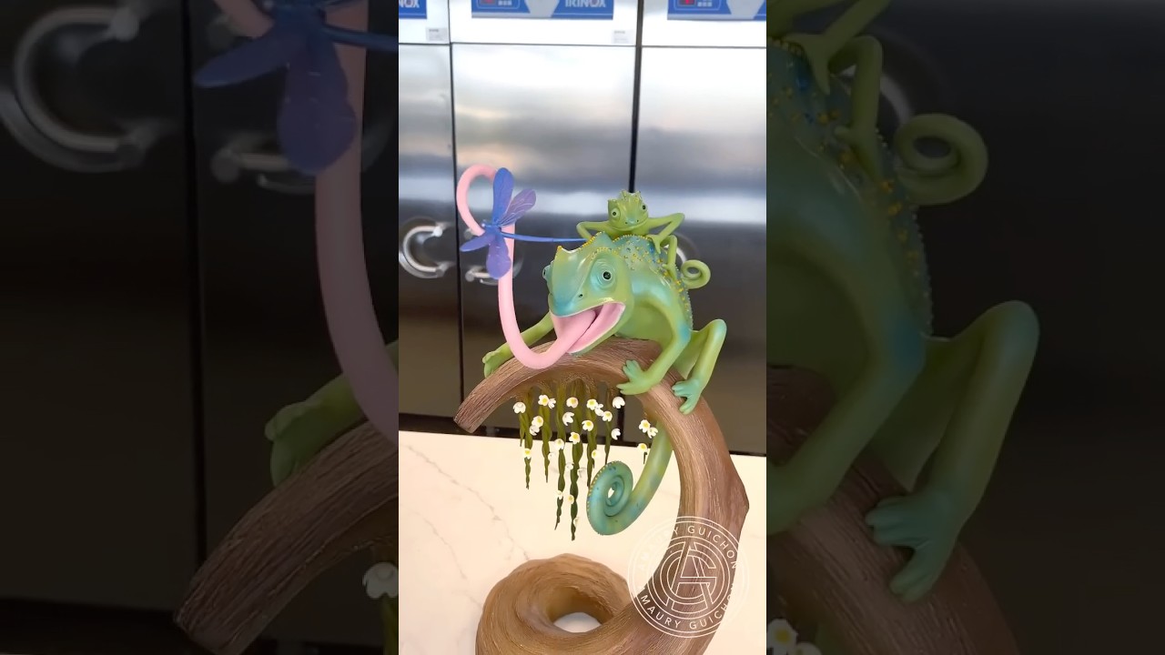 Chocolate Chameleon! Mother and baby chilling in the chocolate rainforest!