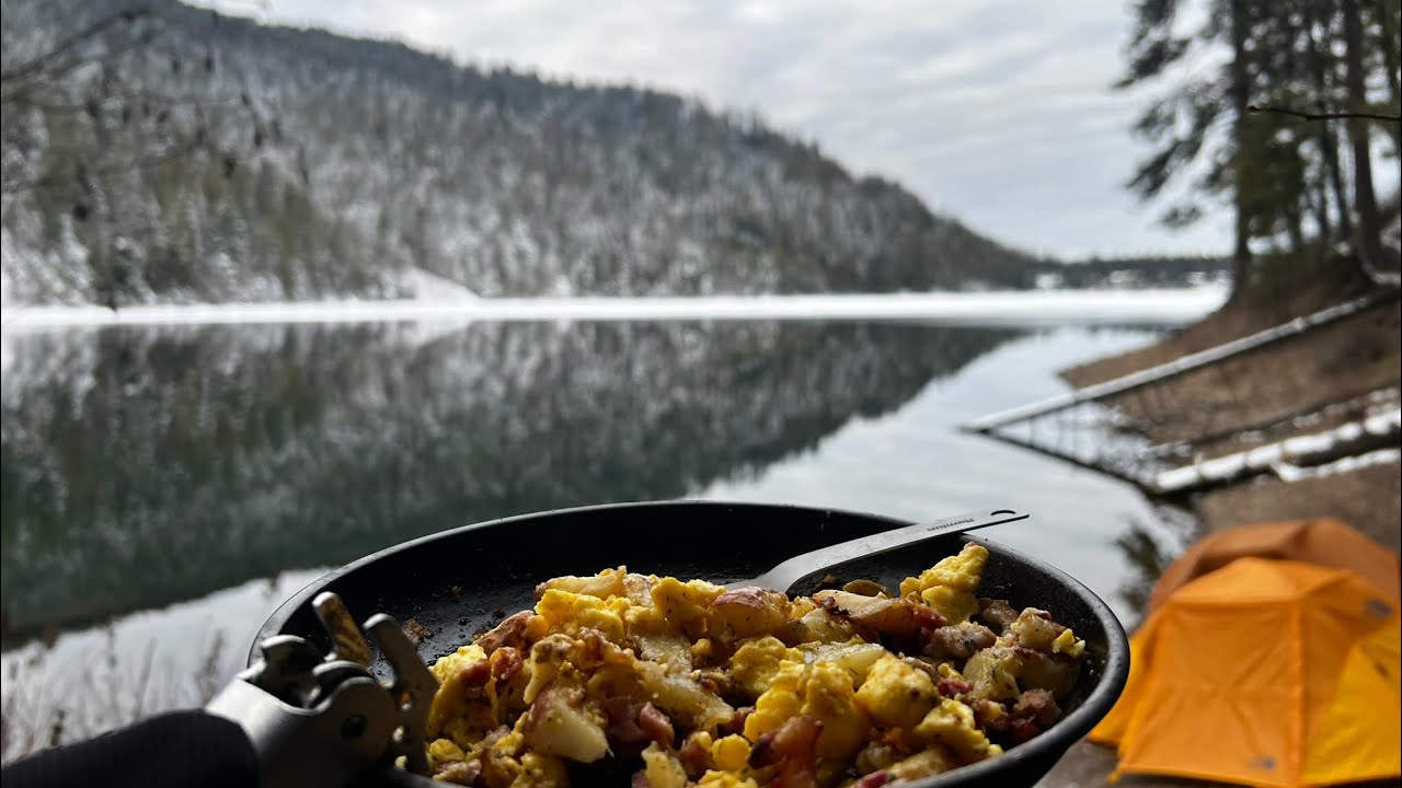 Overnight on the Beach of a Snowy Lake: Winter Wonderland Camping