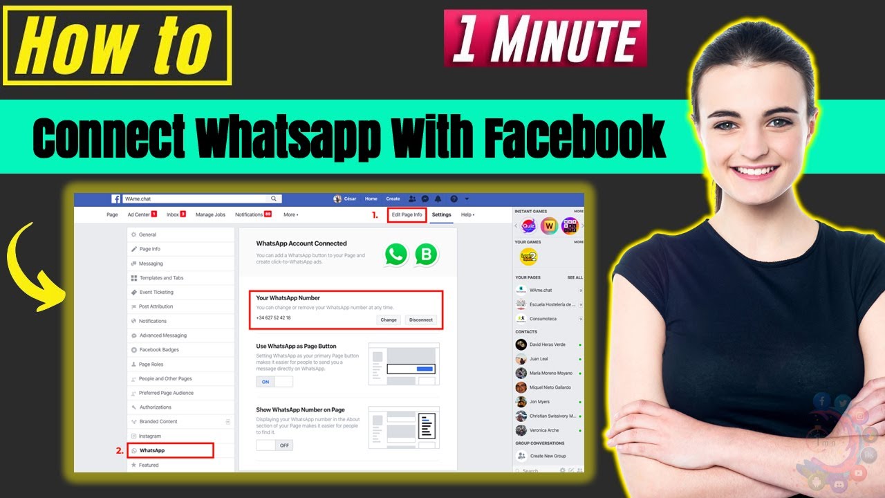 Как связать WhatsApp с Facebook в 2026 году | Подключение WhatsApp к Facebook