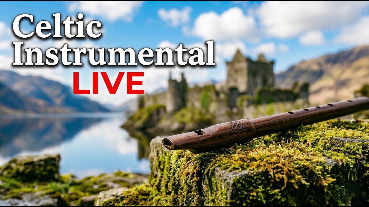 🔴 LIVE: Celtic Instrumental Music for Study & Reading • Sunny Lochside Castle